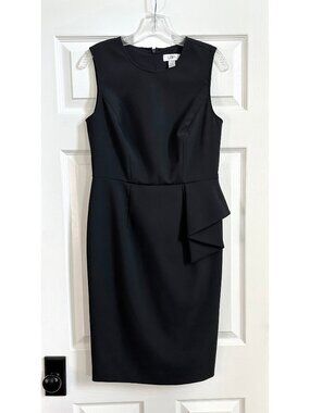 Gorgeous LOFT Black Dress with side peplum detail - Size 6